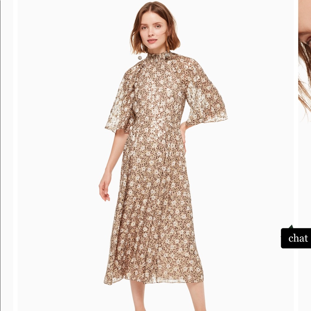 Kate Spade Floral Park Clip Dress Midi